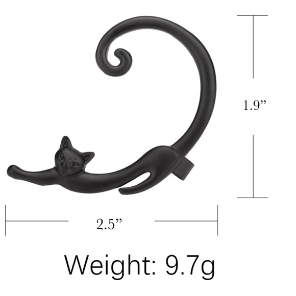Gothic Punk Curled Cat Ear Cuff Earring - Picture 11 of 11